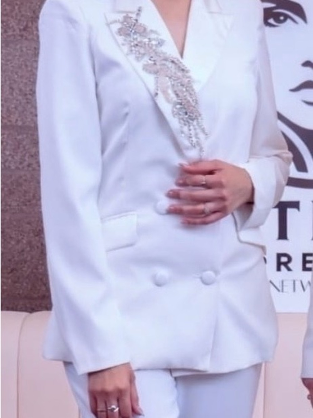 Fashion Nova White Wide-Leg Tailored Trousers